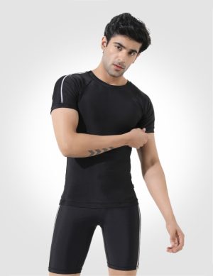 LYCOT Compression Top T-Shirt Half Sleeves Pattern Athletic Fitness Two